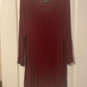 Tempted Deep Red Long Sleeve Semi Sheer Top